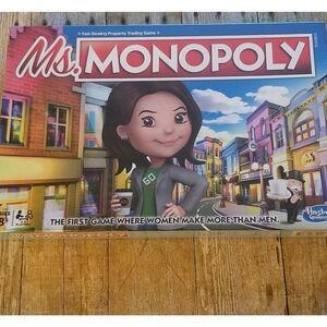 HASBRO MS MONOPOLY BOARD GAME/TOYS.  WHERE WOMAN MAKE MORE THAN MEN